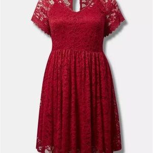 Torrid Red Lace Dress - 2X